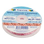 Лента атласная с рисунком 10 мм