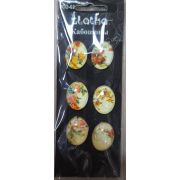 02.18 Кабошон овал 11*14мм «Цветущий сад» штучно