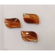 Пуговицы1195 15*25мм рыжий блеск полоса