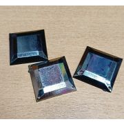 6.27 Страз квадрат 25мм пришивной акрил черный никель