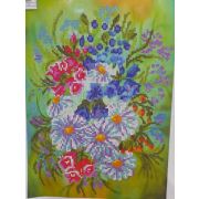 Рисунок «Букет с ромашками» на ткани для вышивания бисером 21*29см