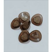 Пуговицы 139 15мм.коричневый середина серебро