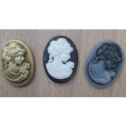 02.19 Кабошон овал 13*18мм.рисунок «Дама»