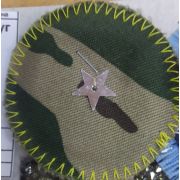 13.01 Термоапликация «Круг джинс, хаки» 5,5*5см