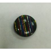 Пуговицы1431 23мм зеленый полосы цветные