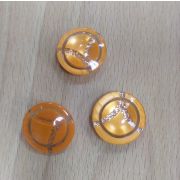 Пуговицы 304 20мм оранжевый полоса серебро