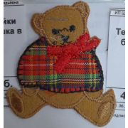 04.05 Термонаклейки «Мишка рубашка в клетку» 5,5*4см