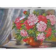 Рисунок «Пионы» на ткани для вышивания бисером 21*31см